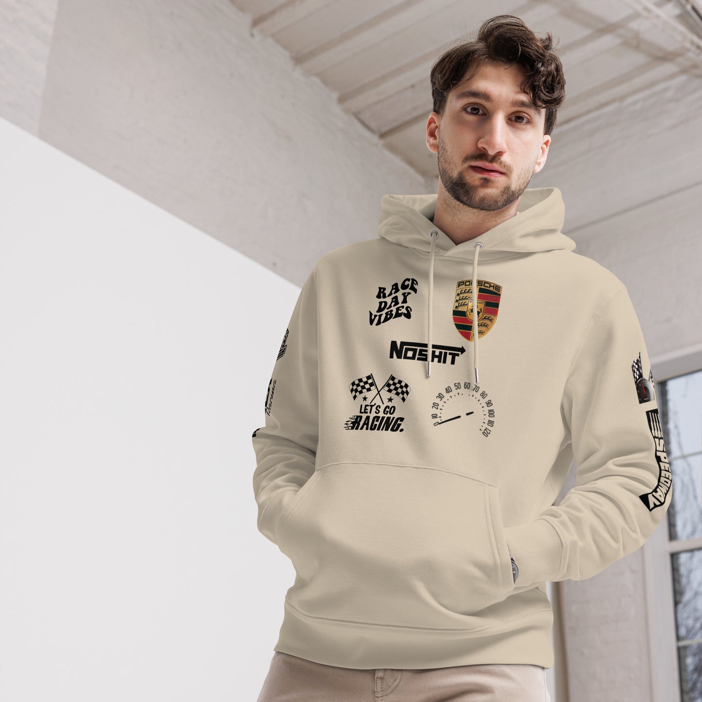 Felpa con Cappuccio Beige Porsche (Unisex)